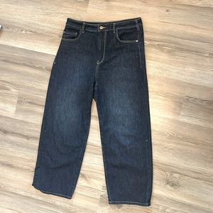 ANTHROPOLOGIE Pilcro Jeans Wide Leg Sz 31 - Dark Denim
